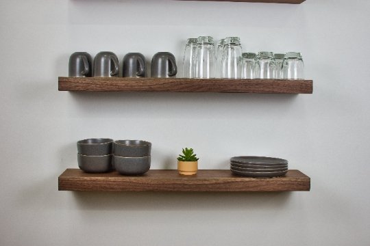 Walnut Floating Shelves