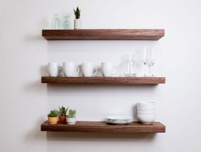 Walnut Floating Shelves