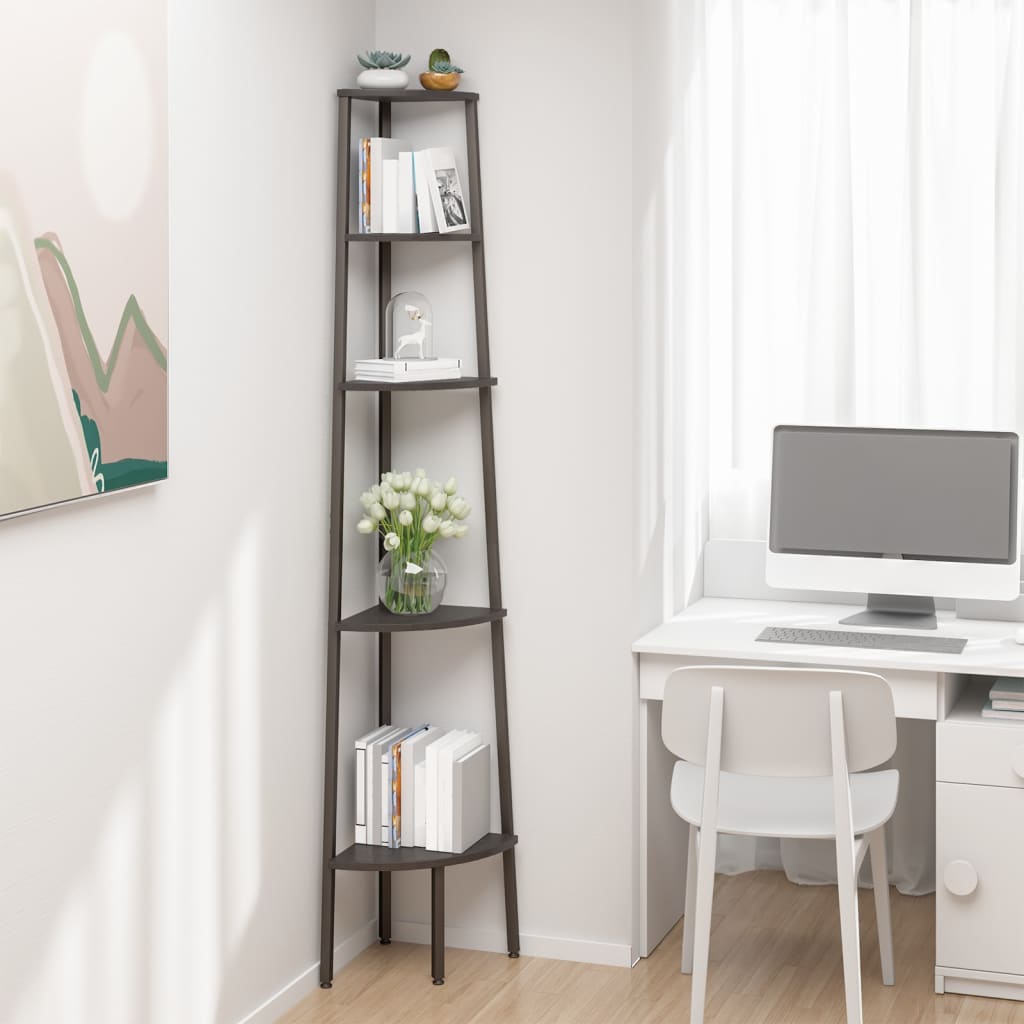 5-Tier Corner Shelf And Black 7.9&quot;X2.4&quot;X70.9&quot;
