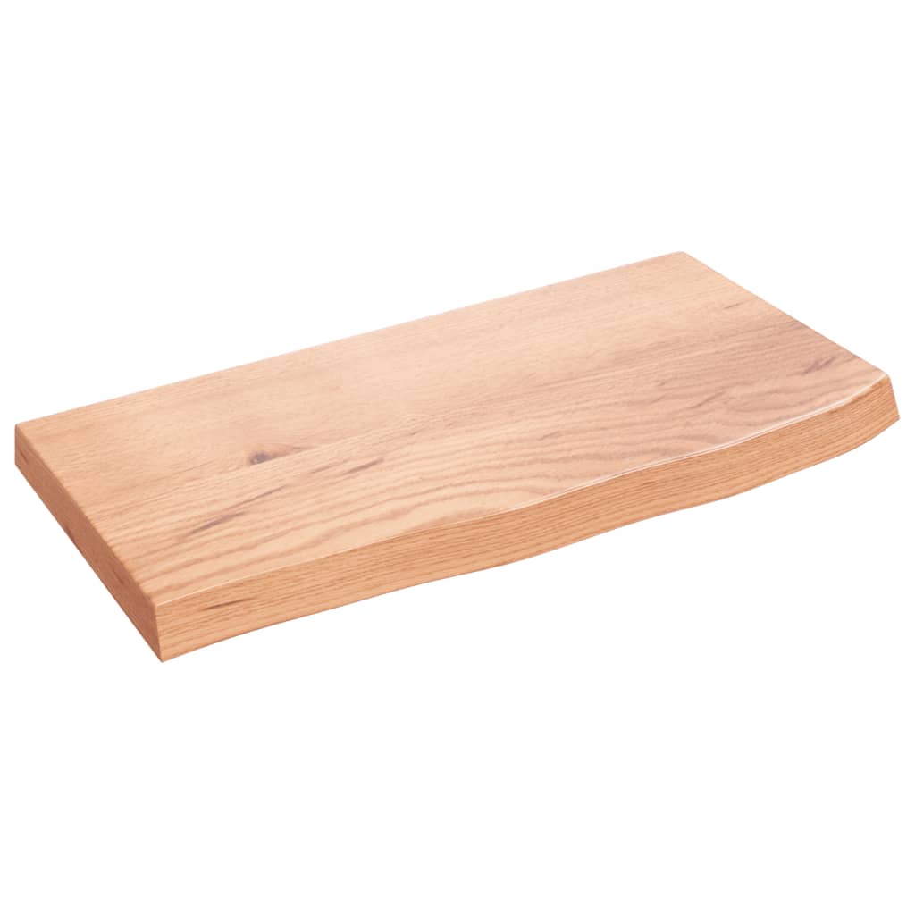Wall Shelf 5.7&quot;X.8&quot;X(0.8&quot;-.6&quot;) Treated Solid Wood Oak