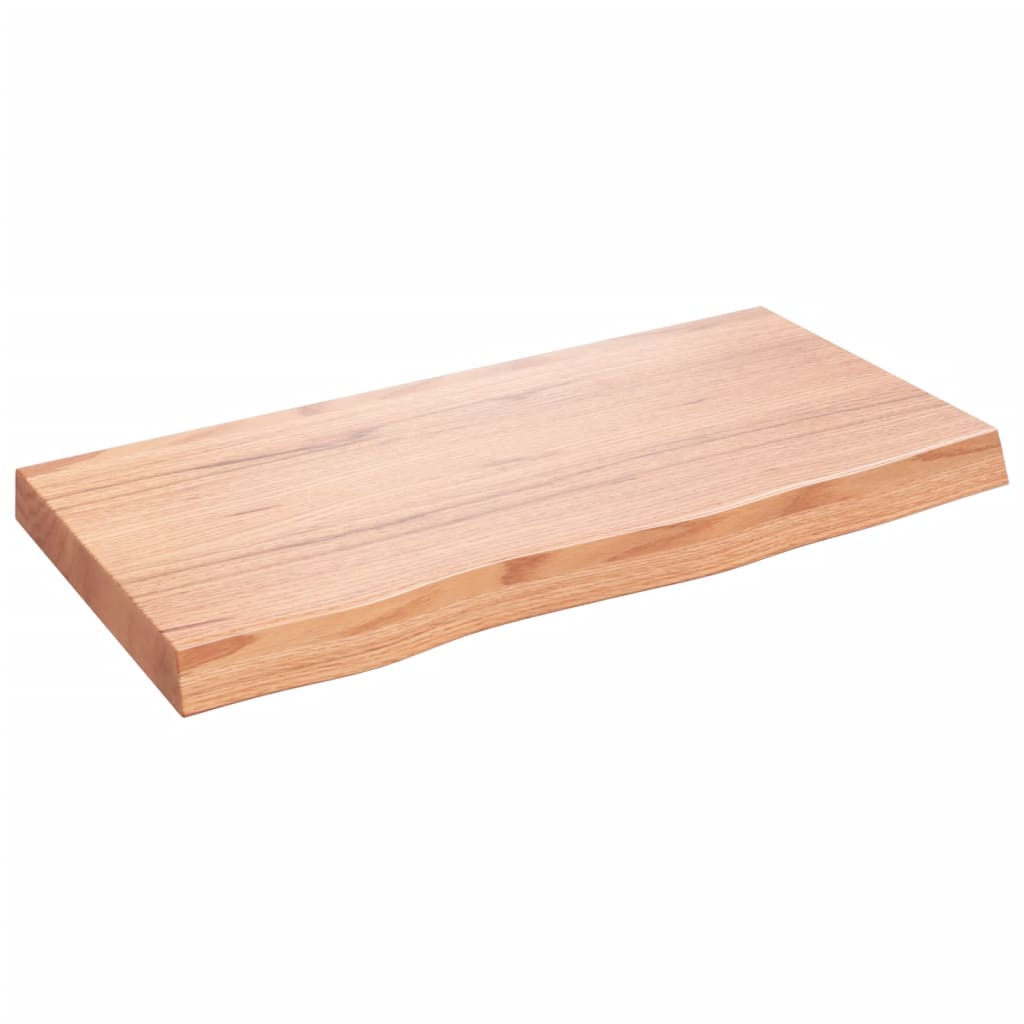 Wall Shelf 5.7&quot;X.8&quot;X(0.8&quot;-.6&quot;) Treated Solid Wood Oak