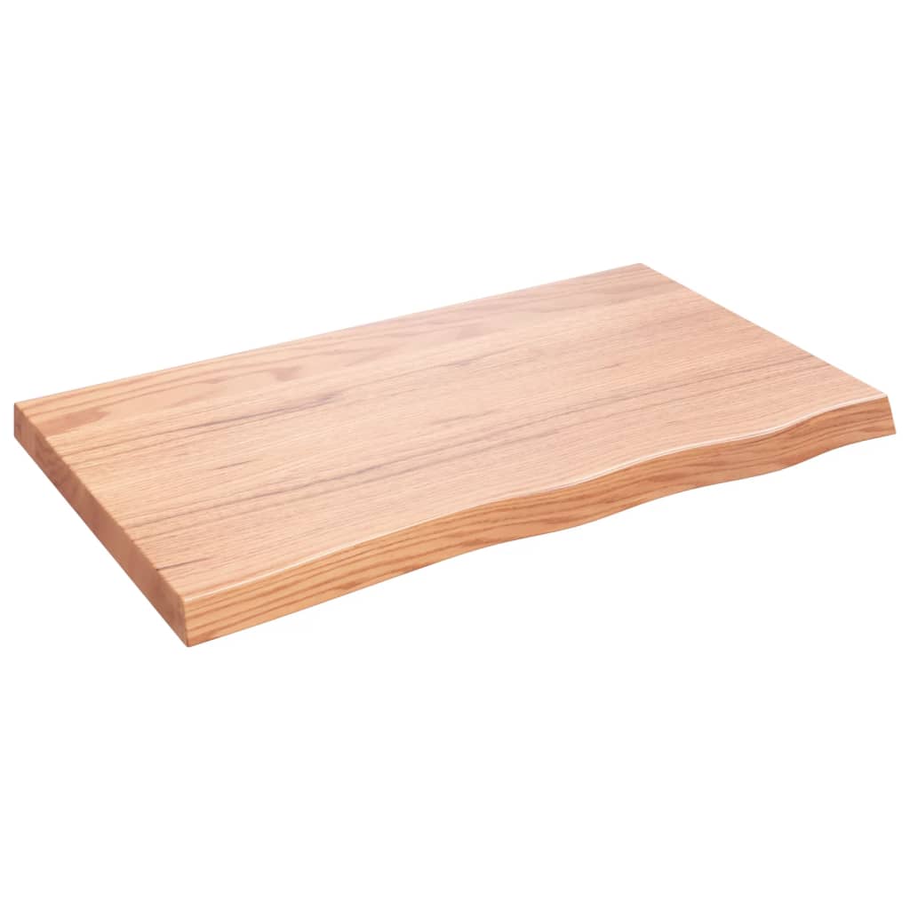 Wall Shelf 5.7&quot;X.8&quot;X(0.8&quot;-.6&quot;) Treated Solid Wood Oak