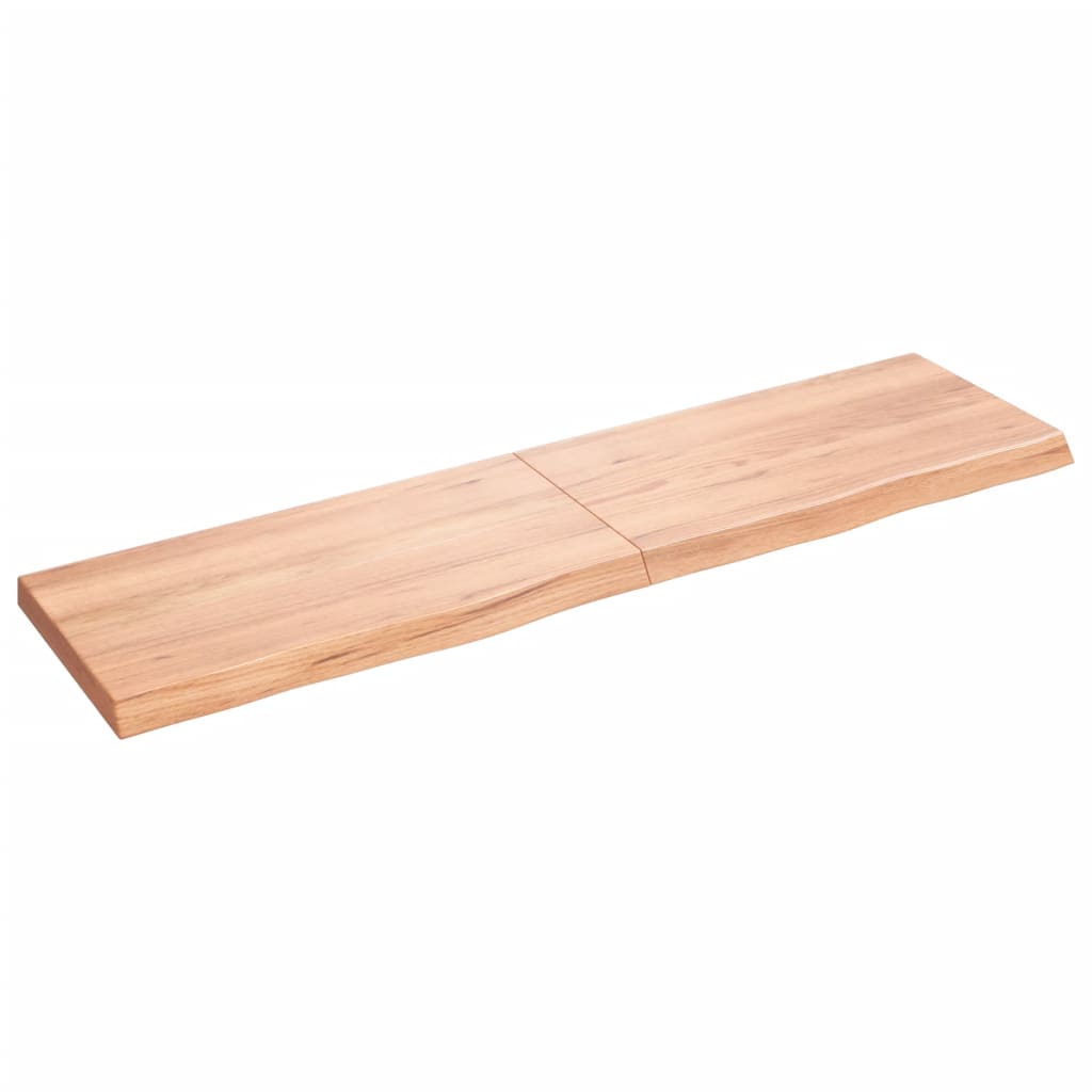Wall Shelf 5.7&quot;X.8&quot;X(0.8&quot;-.6&quot;) Treated Solid Wood Oak