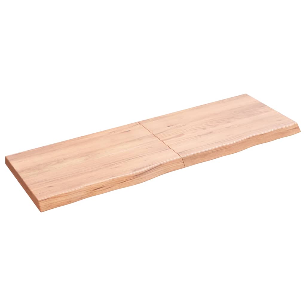 Wall Shelf 5.7&quot;X.8&quot;X(0.8&quot;-.6&quot;) Treated Solid Wood Oak