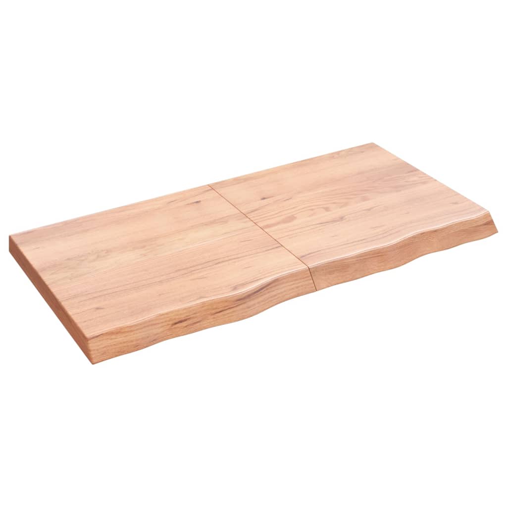 Wall Shelf 5.7&quot;X.8&quot;X(0.8&quot;-.6&quot;) Treated Solid Wood Oak
