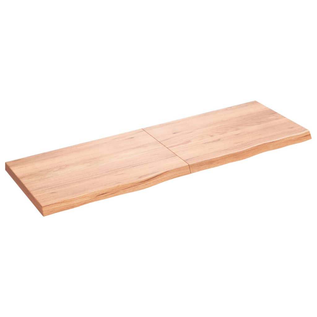 Wall Shelf 5.7&quot;X.8&quot;X(0.8&quot;-.6&quot;) Treated Solid Wood Oak