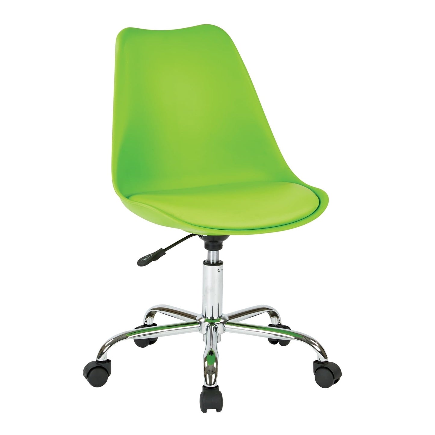 OSP Home Furnishings Emerson Office Chair with Pneumatic Chrome Base in Green Finish