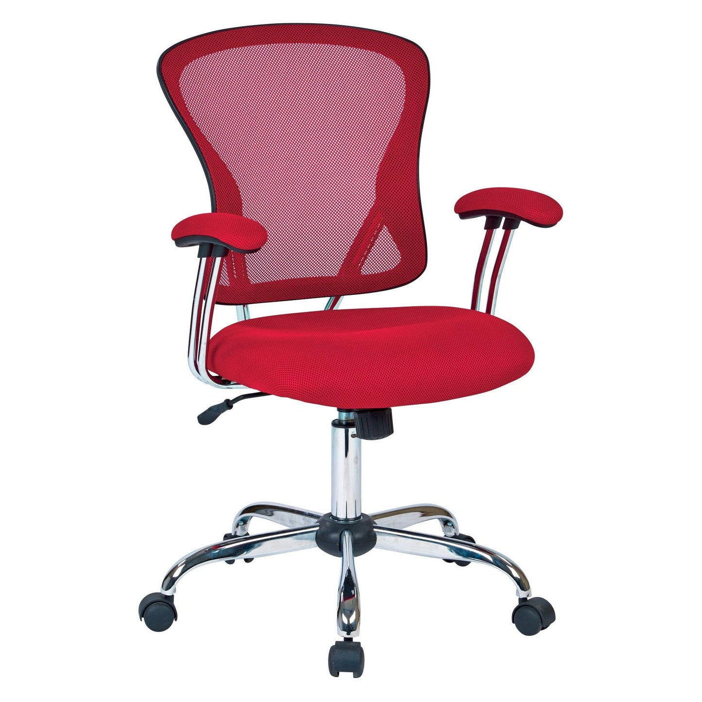 OSP Home Furnishings Juliana Task Chair with Red Mesh Fabric Seat