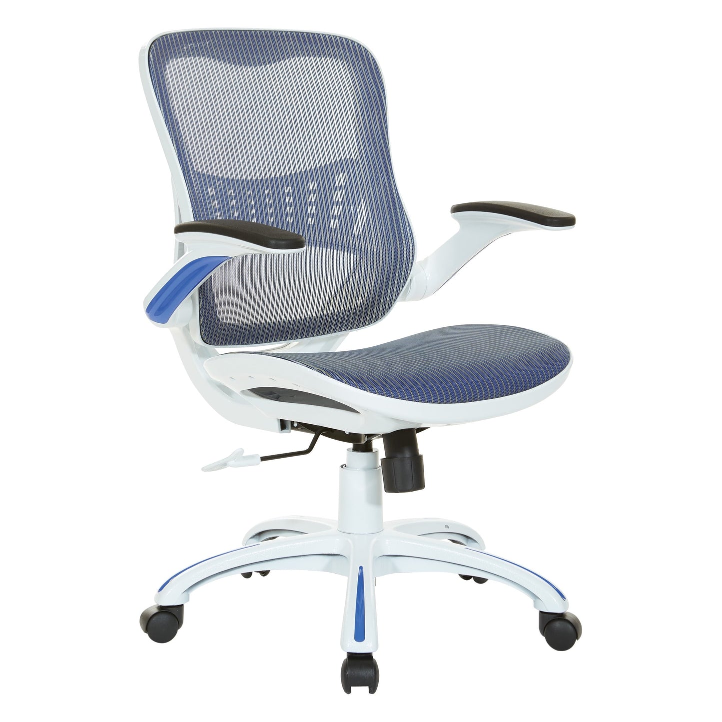 OSP Home Furnishings Riley Office Chair with Blue Mesh Seat and Back