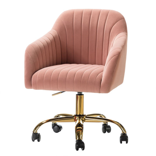 Velvet Home Office Desk Chair Tina's Home Rolling Vanity Armchair Computer Swivel Chairs Adjustable Adult Pink