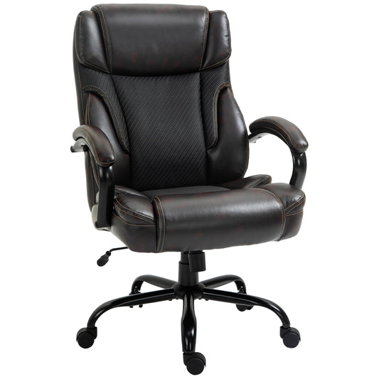 Vinsetto 484LBS Big and Tall Ergonomic Executive Computer Office Chair, High Back, PU Leather, Brown