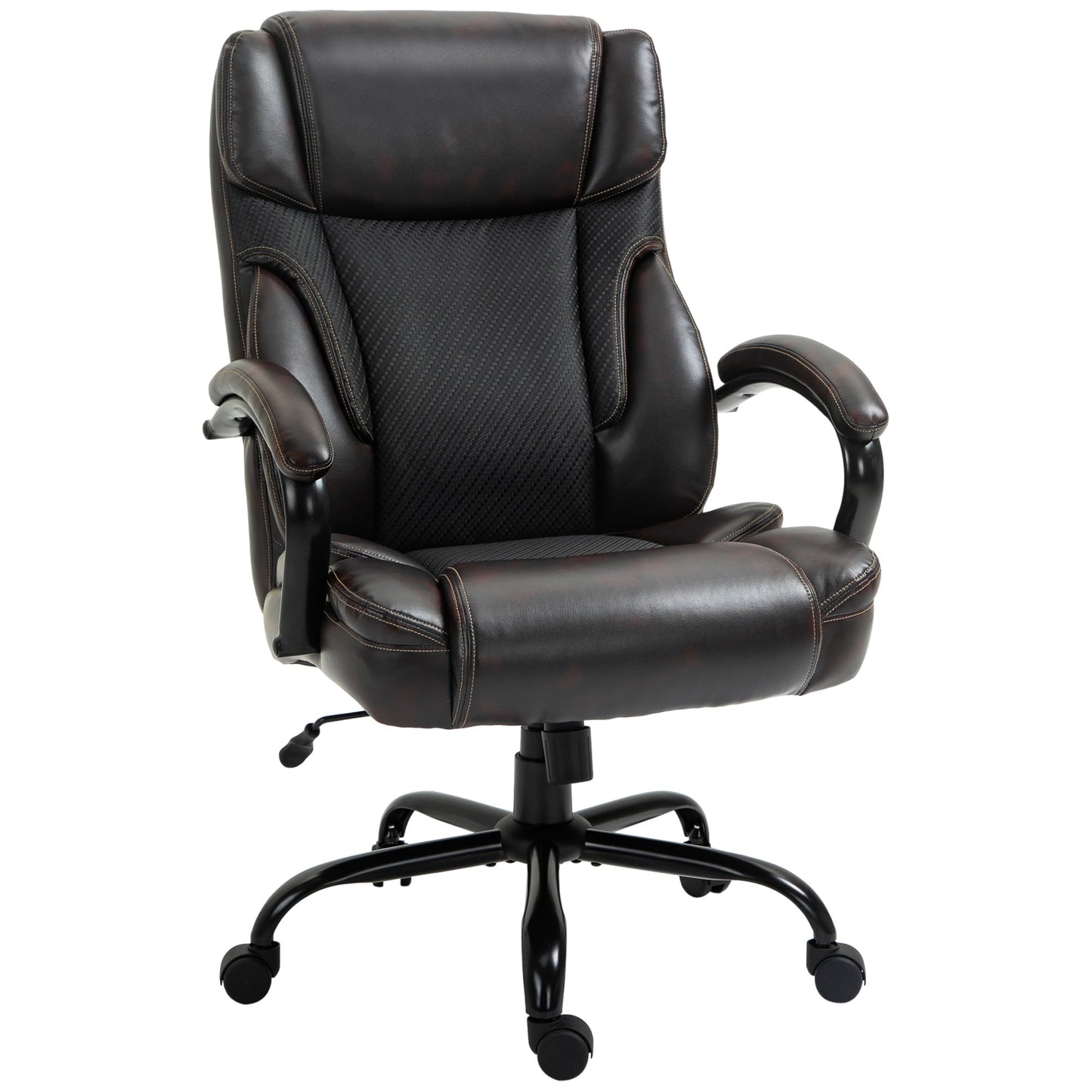 Vinsetto 484LBS Big and Tall Ergonomic Executive Computer Office Chair, High Back, PU Leather, Brown