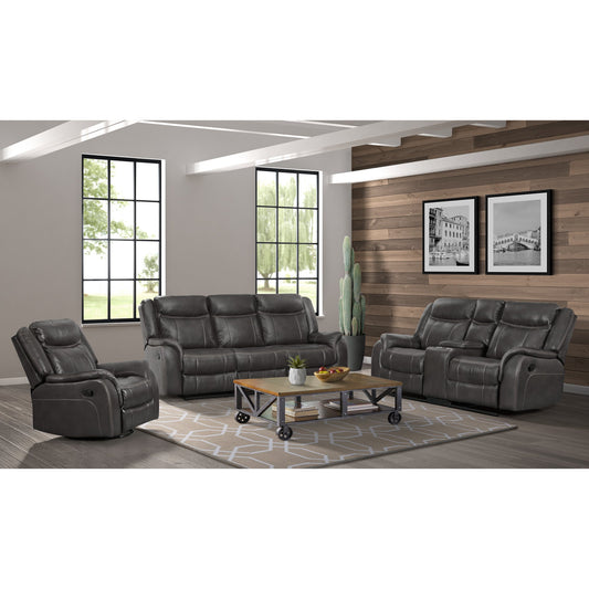 Avalon Motion Sofa W/ drop down table and power strip in Avalon Charcoal