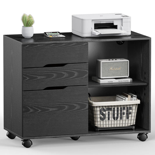 3 Drawer Filing Cabinet Wood Printer Stand