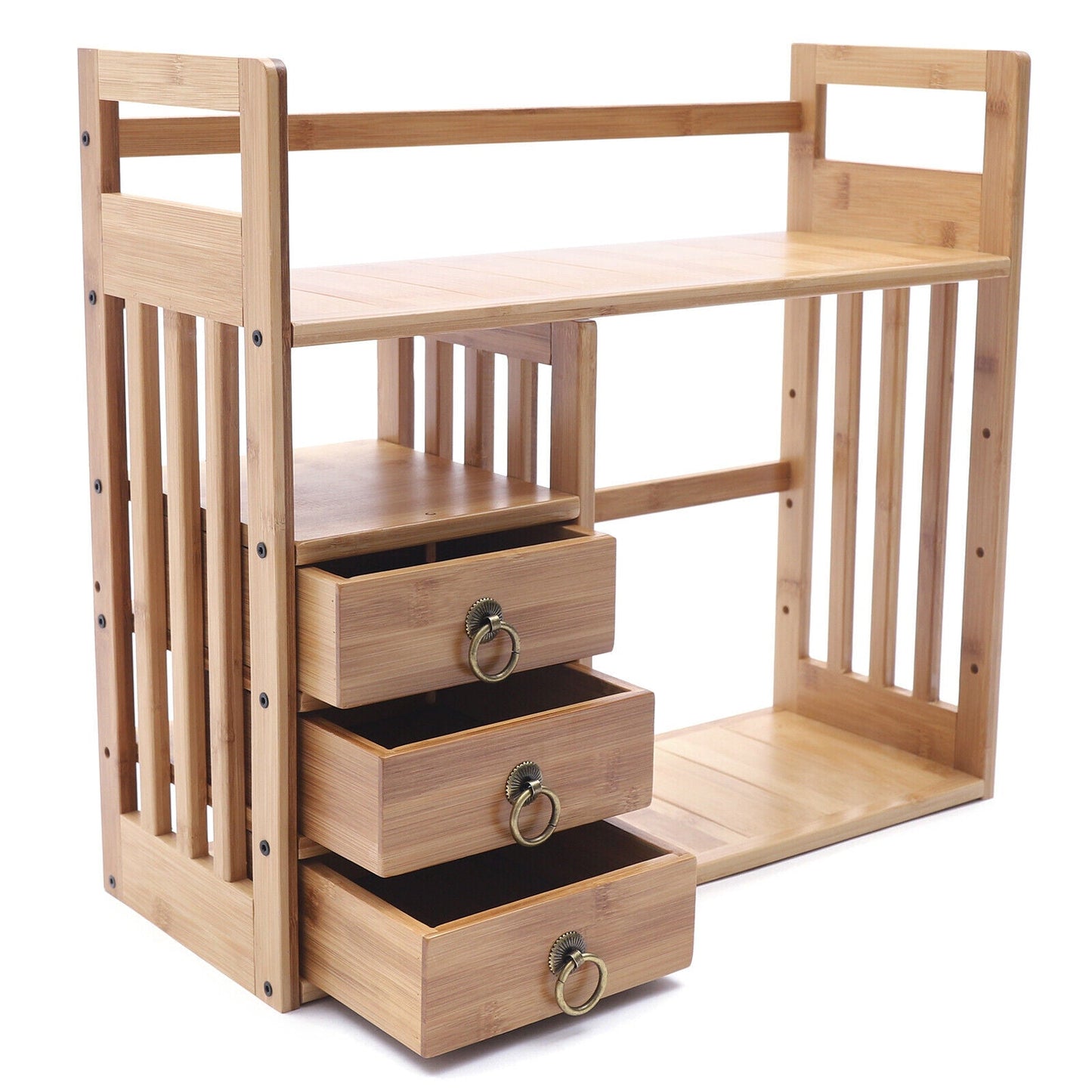 Bamboo Desk Bookshelf Organizer in Natural