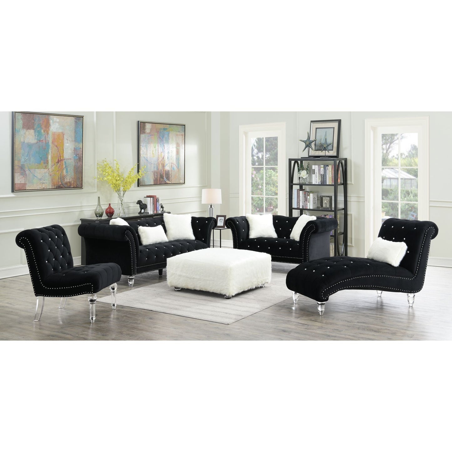 Twain 8975 Sofa W/ 2 Large and 1 Kidney Pillows in Royale Onyx