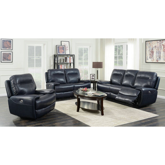 Valentino 15034 Power Motion Sofa Antonio Leather Navy Blue