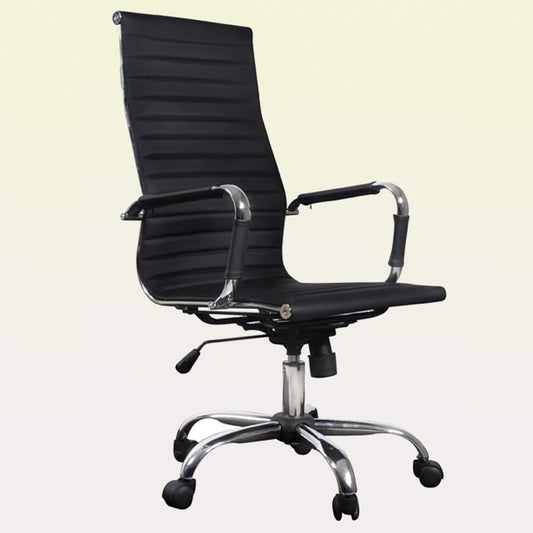 vidaXL Black Leather Office Chair High Back